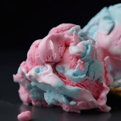 cotton candy ice-cream, close up - ai generated