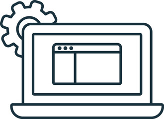 Crm line icon. Colored element sign from marketing collection. Flat Crm outline icon sign for web design, infographics and more.