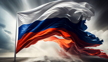 the flag of russia illustrated by generative ai.
