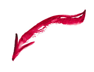 Painted red down arrow on white background