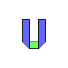 Font alphabet folded from colored paper, letter made in multi-colored ribbon, vector illustration 10EPS