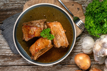 Braised pork ribs.