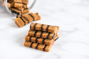 crispy thousand layer cake isolated white
