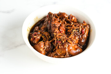 ayam semur pedas or spicy sweet soy sauce chicken 