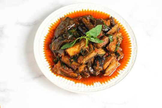 terong balado or eggplant cooked with chili and tomato sauce