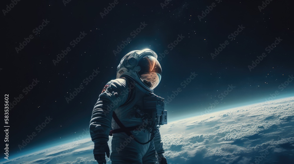 Canvas Prints astronaut in deep space, made with generated ai