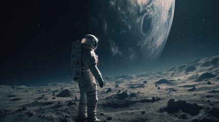 Fototapeta na wymiar astronaut in deep space, made with generated ai