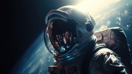 astronaut in deep space, made with generated ai - obrazy, fototapety, plakaty