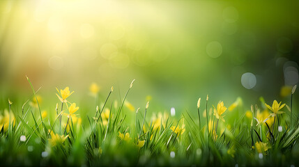 Obraz premium spring background with fresh grass. - lush, foliage, botanical, flora, fauna, outdoors.