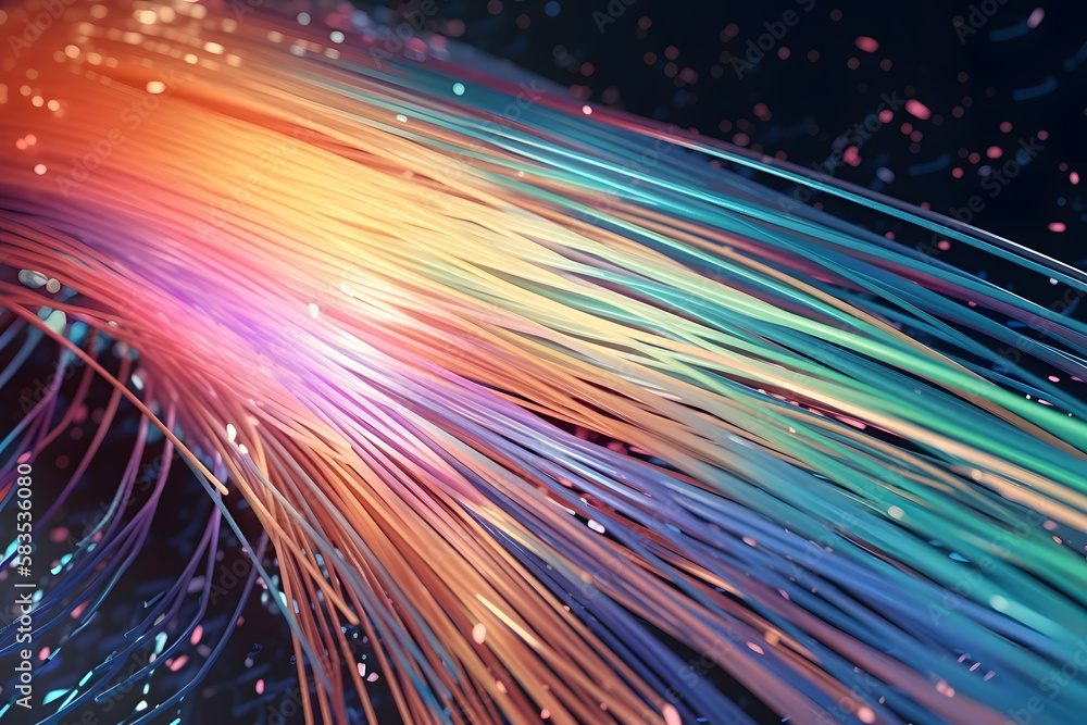 Aufkleber high speed network data transfer optical connection. concept illustration. generative ai