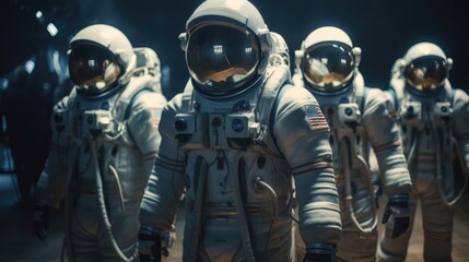 Astronauts travelling in deep space, made with generative ai