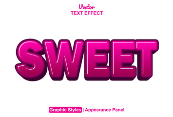 sweet text effect with pink graphic style editable.