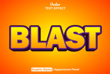 Obraz premium blast text effect with editable orange graphic style.