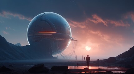 Exploring a alien world on another planet, made with generative ai