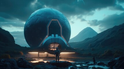 Exploring a alien world on another planet, made with generative ai