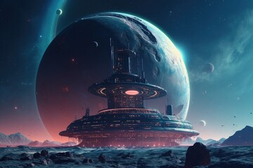 Exploring a alien world on another planet, made with generative ai