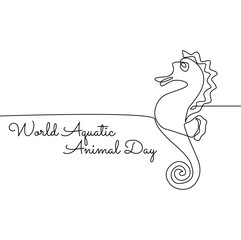 single line art of world aquatic animal day good for world aquatic animal day celebrate. line art. illustration.