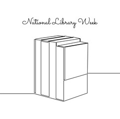 single line art of national library week good for national library week celebrate. line art. illustration.