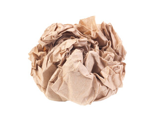 Crumpled paper ball isolated