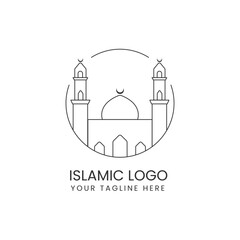 islamic logo ramadan logo design minimalist islamic muslim logo design of mosque in circular design minaret dome