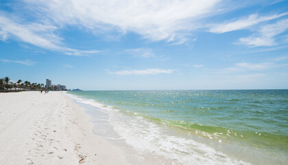 Beautiful ocean background in North Naples, Florida showing the Gulf of Mexico.