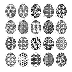 A set of Easter eggs with an original pattern