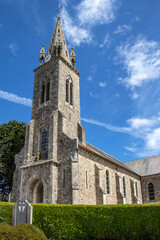 Fototapeta na wymiar Lithaire. Eglise Saint-Thomas vue de l'extérieur. Manche. Normandie