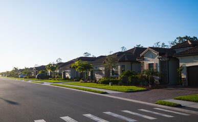 Fototapeta na wymiar Luxury housing and golf community. South Florida real estate background