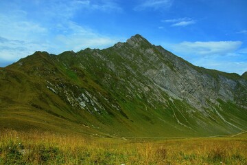 Austrian Alps - view of the peak of Hornspitze from the Tuxerjoch trail