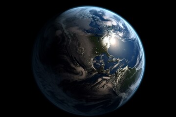 Obraz na płótnie Canvas planet Earth, macro Generative AI