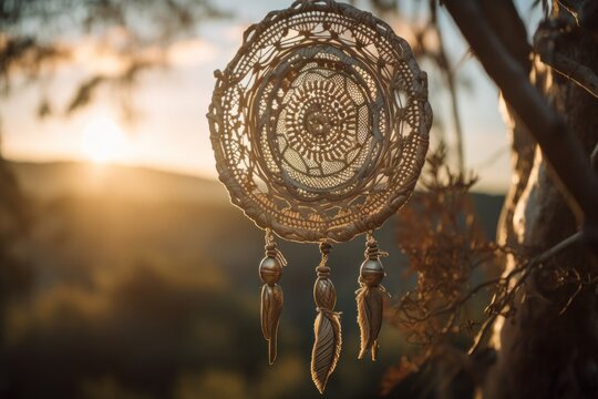Ethereal Ornaments: Delicate Dreamcatchers as Symbols of Spiritual Protection, GENERATIVE AI