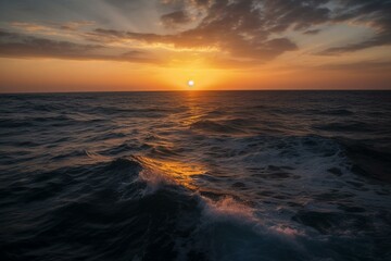 Fototapeta na wymiar A sunset over the ocean Generative AI