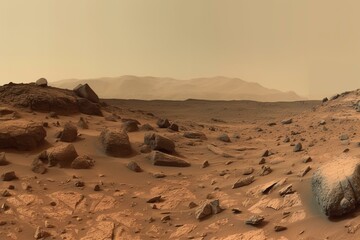 A panorama of the Martian landscape Generative AI