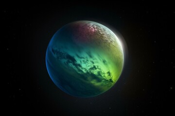 An aurora over the polar regions of a planet Generative AI