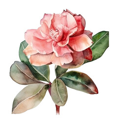 Watercolor Desert rose isolated on white, ai generated