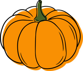 Illustration of a pumpkin in a linear style.