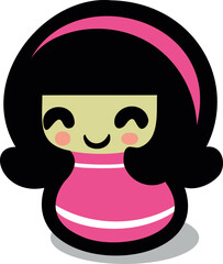 happy cute girl isolated icon over white