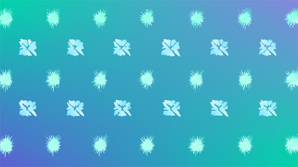 Blue ice crystal texture snowflakes and gradient aurora background