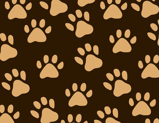 Animal print, cat paws background, animal paw pattern