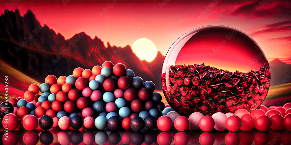 Poster a flamboyant array of colors featured in a high-definition wallpaper - generative ai.