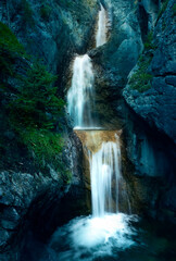 Three Cascading Waterfalls In Scene Nature Scene