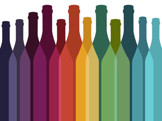 Bottle of alcohol vector illustration.Wine background vector.Design for wine. Alcohol vector background..Template for drink card. - 583545465