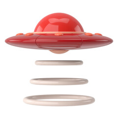 UFO. 3D illustration. 3D rendering.