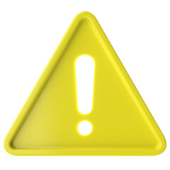 Warning sign. Exclamation mark. 3D illustration.