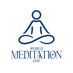 Yoga logo design. sitting lotus pose. world meditation day concept