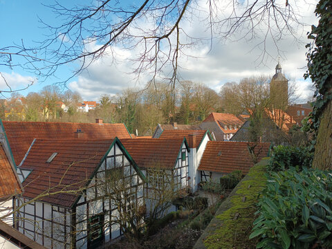Blick über die Dächer der historischen Altstadt von Tecklenburg