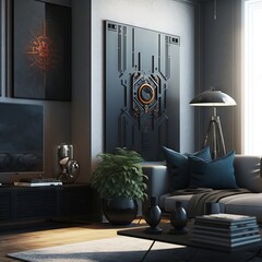 modern living room Generative AI