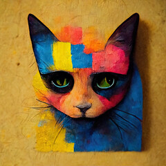 Cat, Digital art.