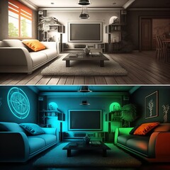 Fototapeta na wymiar modern living room Generative AI