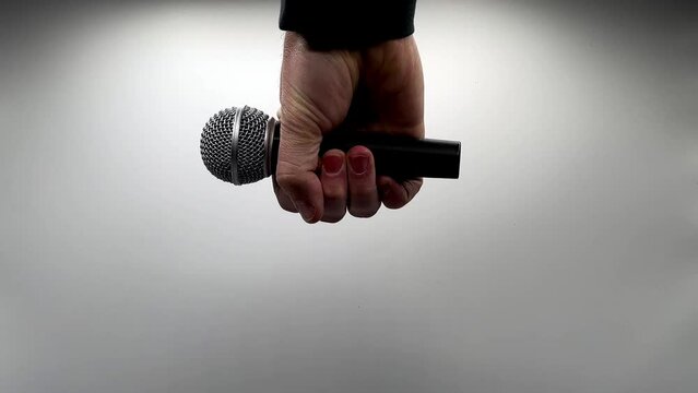 Drop the Mic on Slow Motion - Male Hand